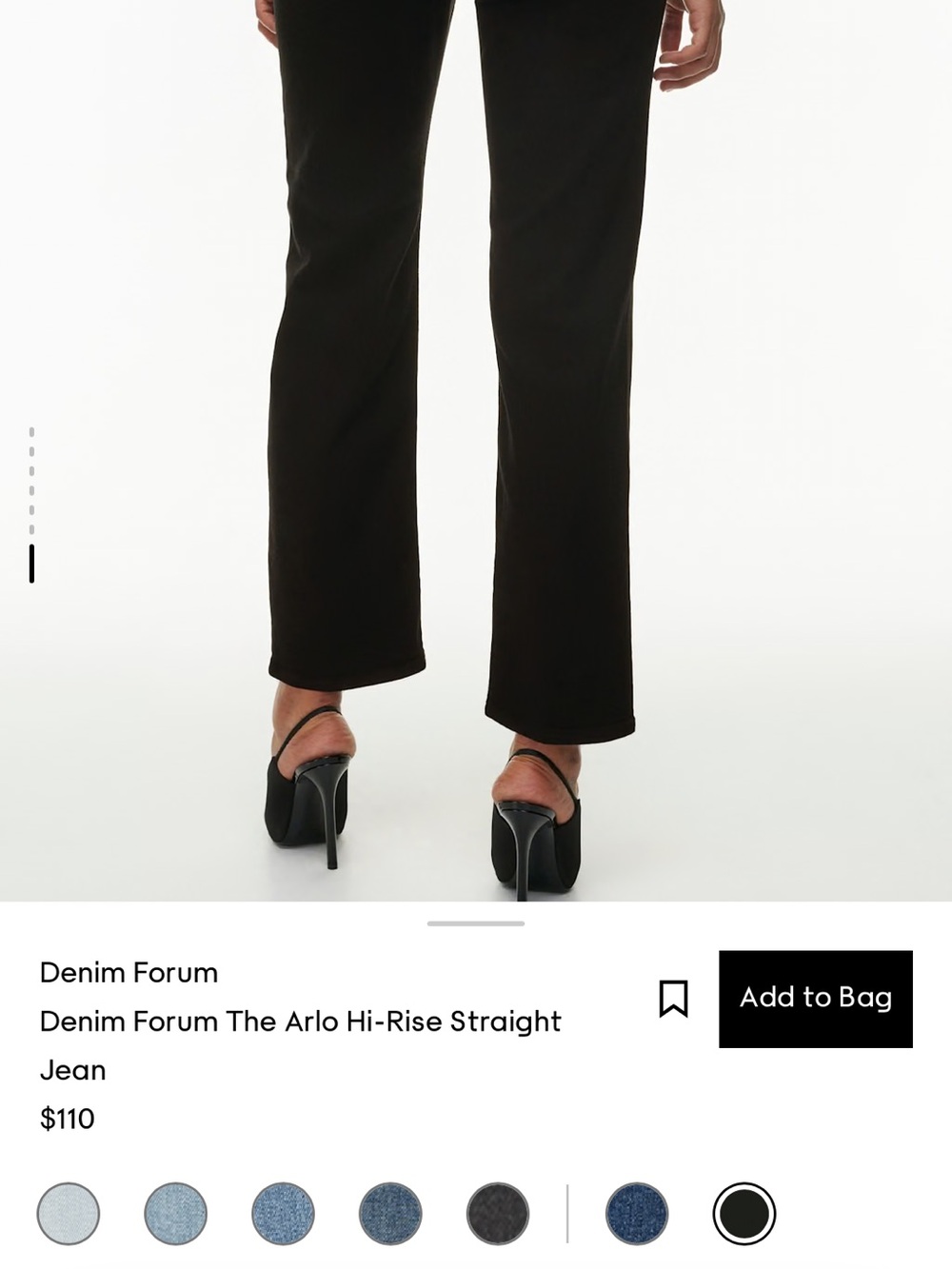 Aritzia black high-rise straight jeans